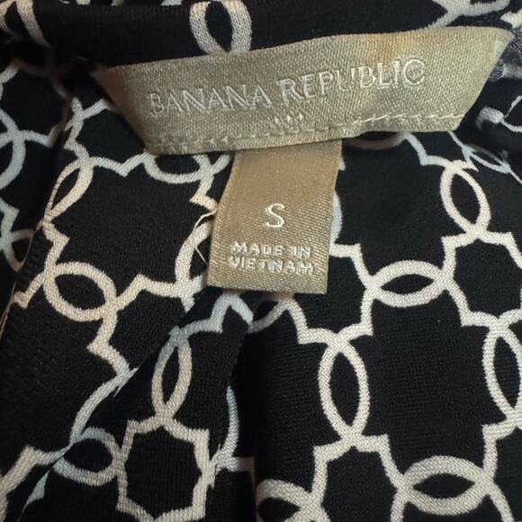 Banana Republic Black and White Patterned Maxi long dress Small spring  summer - Picture 4 of 4